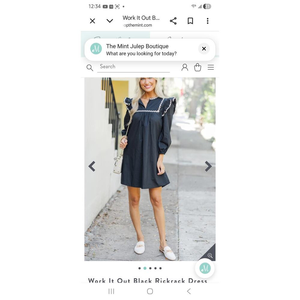 SHOP THE MINT WORK IT OUT BLACK RICKRACK  DRESS, SIZE M